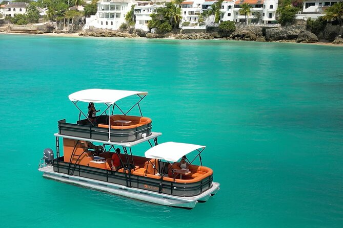 Barbados -Luxury Cruise with Lunch and Open Bar By Oceanluxx - A 30-Foot Double-Decker Pontoon You Actually Can Enjoy
