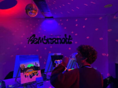 London: Bottomless Sip & Paint in the Dark - What you do when you arrive