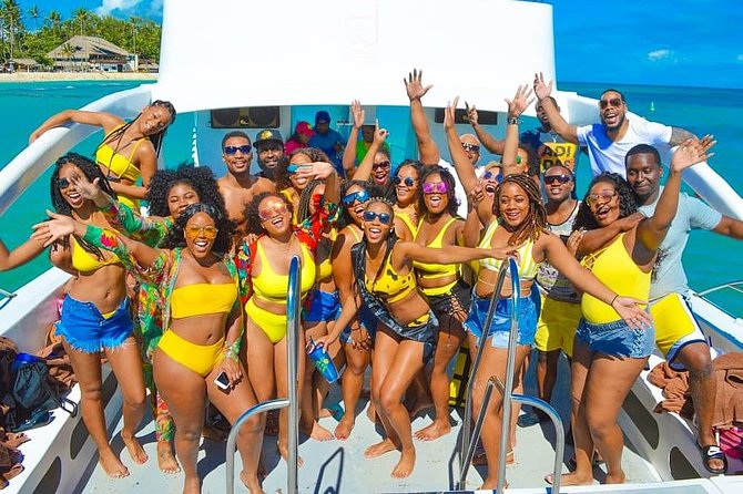 Morning Private Party Boat with Water Slide Open Bar and BBQ - A morning cruise that turns Punta Cana into a floating party