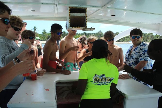 Punta Cana Private Booze Cruise with Open Bar (10+ People) - The natural swimming pool stop: shallow, clear, and built for floating