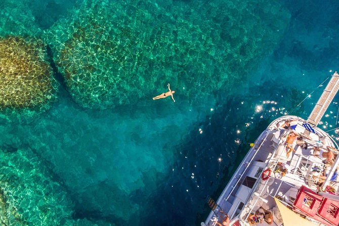 Rhodes Exclusive Swim Cruise Cocktail Open bar & Gourmet Buffet - Stop 3: Anthony Quinn Bay for snorkeling among tiny fish