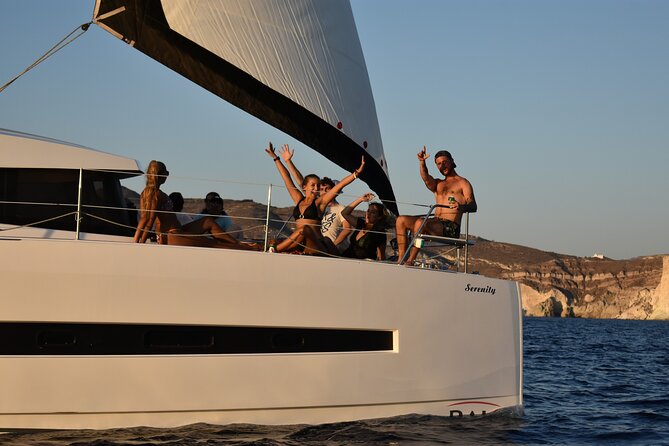Santorini Catamaran Cruise with Fresh Meal and Open Bar - From Vlychada: how the 5-hour cruise actually starts